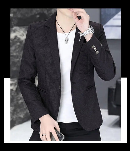 Men's Slim Fit Fashionable Hair Stylist Little Blazer Autumn 2026 New Arrival Trendy Small Jacket for Younger Men