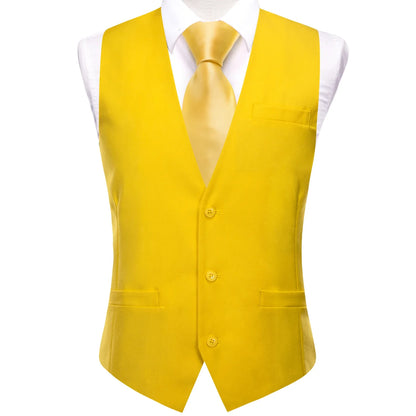 Men's Solid Color V-Neck Suit Vest for Weddings and Evening Events