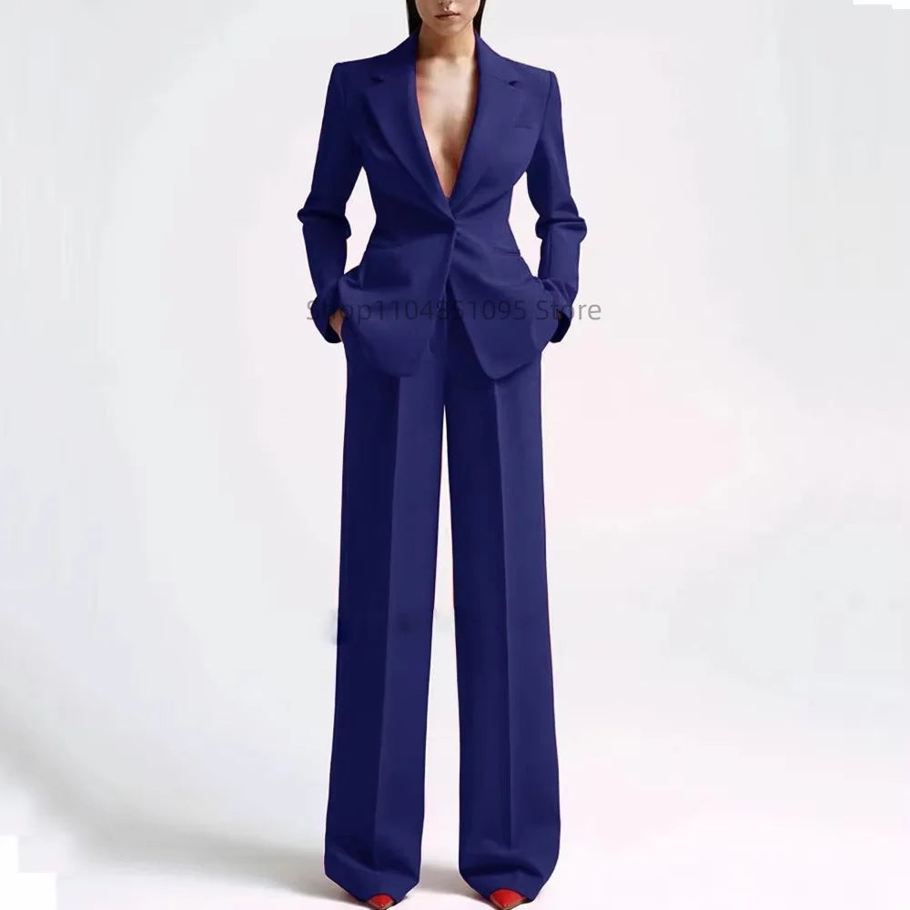 Women's Suit Party Wedding Fashion Style 2pcs Slim Fit Prom Blazer Pants Outfit Dress Evening Dresses for Prom Lady Clothes