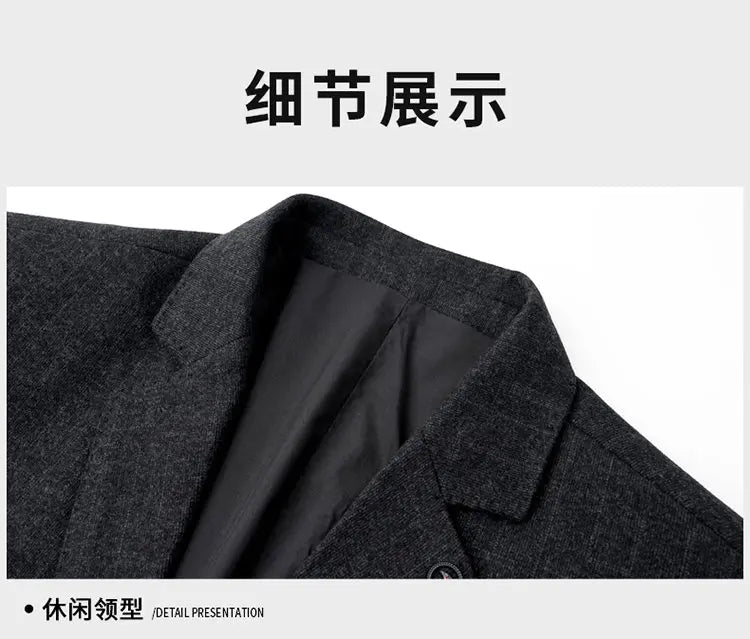 Men's Smart Casual Blazer Single Breasted Dark Pattern Coffee & Grey Spring Autumn