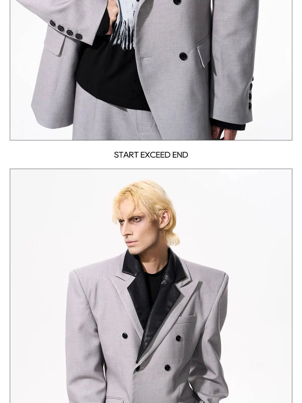 Luxury Social Clothes Men's Fashion Detachable Leather Neck Design Blazer Coat Men's 2025 Double Breasted Jacket JY4350