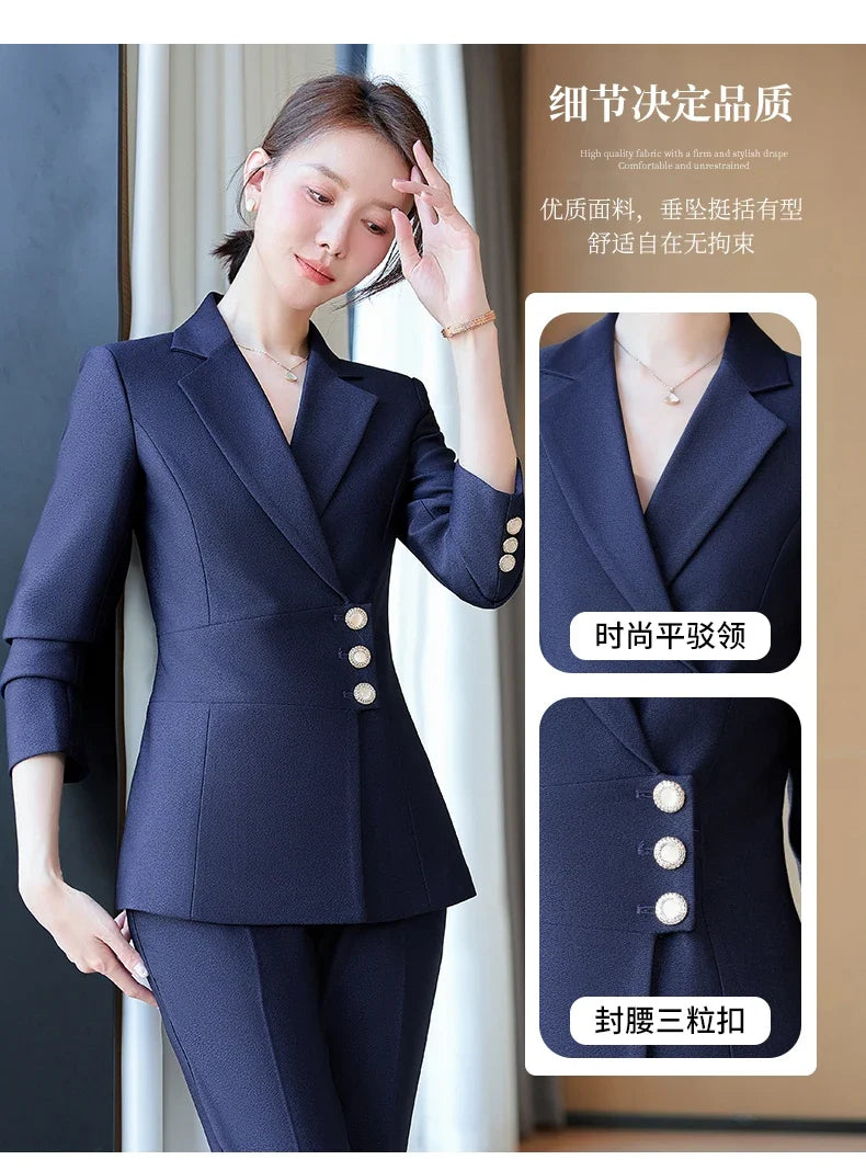 New fashion professional women's clothing for 2025, high-quality two-piece suit jacket + pants. Elegant and charming