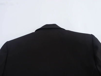 Women's Black Gothic Emo Cropped Bow Blazer Jacket Y2k 2000s Vintage Suit Coat Long Sleeve Single Breasted Outerwear Autum 2025