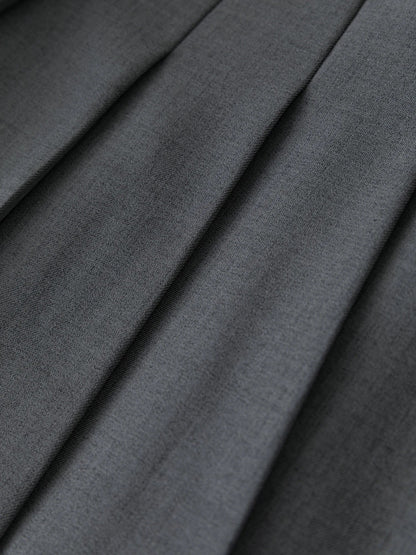 Plus Size Dark Gray Blazer Skirt Suit Office Outfit 2024 Autumn New Design Lapel Elegant Dress Skirt Female Suit（No Belt）