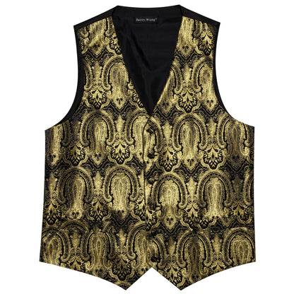 Men's Suit Vest with Matching Tie | Jacquard Paisley Waistcoat for Weddings & Formal Events