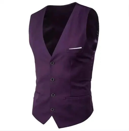 Men's Suit Vest Single Breasted Sleeveless Waistcoat for Weddings and Formal Events