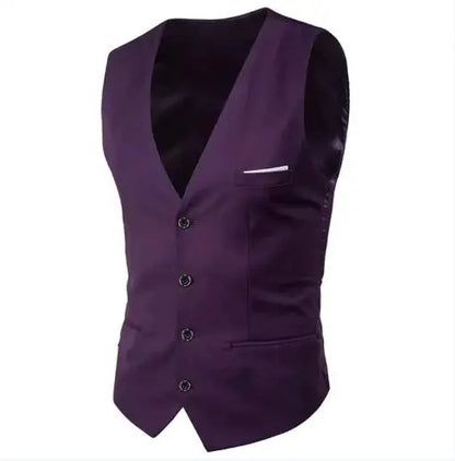 Men's Suit Vest Single Breasted Sleeveless Waistcoat for Weddings and Formal Events