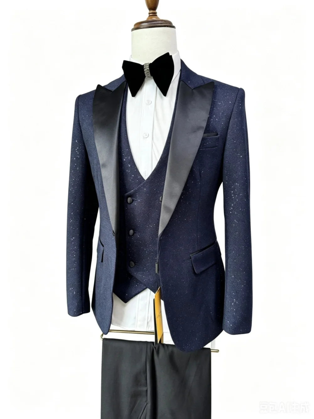 Formal Luxury Men's Suit Set 3 Pieces Banquet Party Wear High Quality Man Slim Fit Suits Wedding Groom Sets Performance Tuxedo