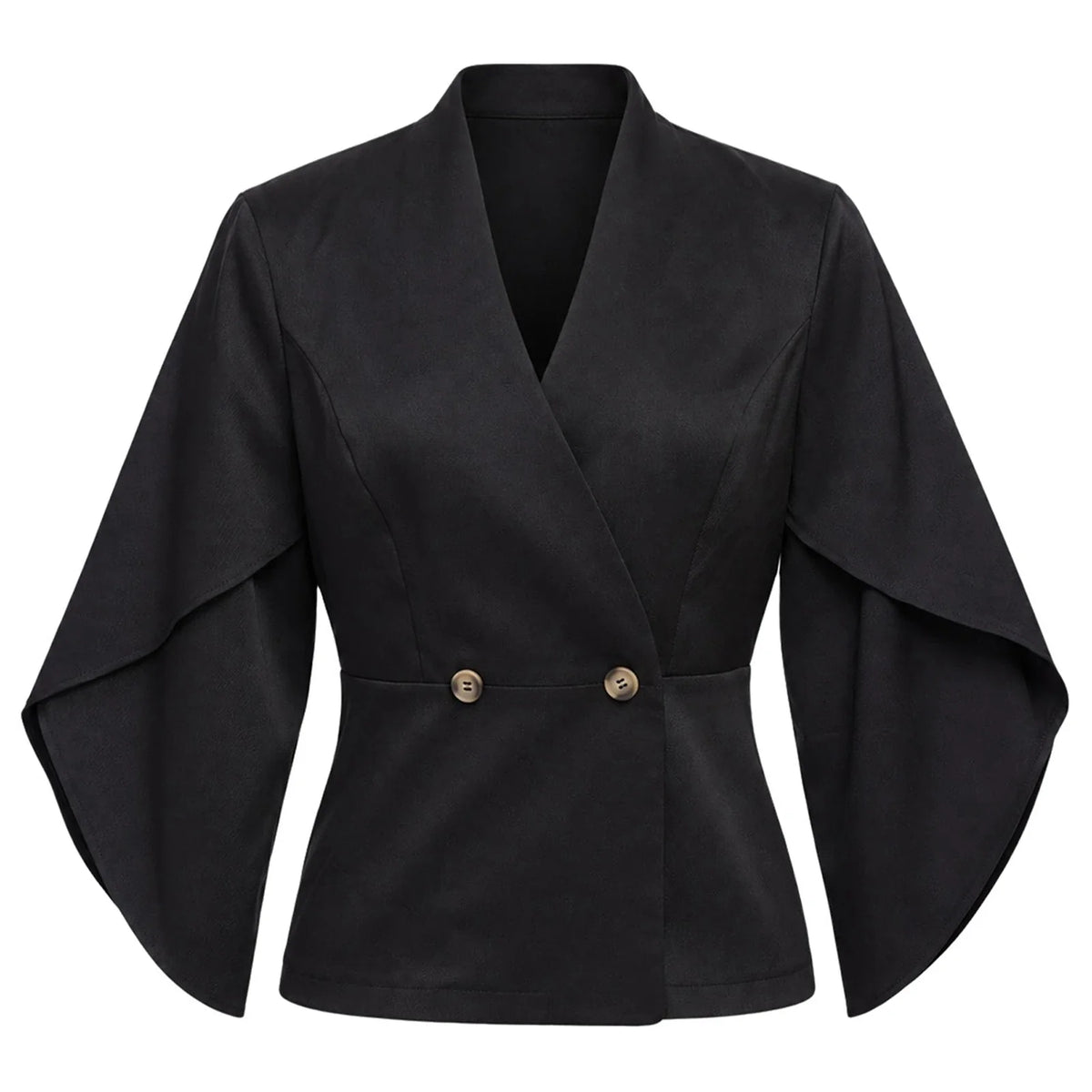 Women Business Casual Blazer V-neck Wrap Sleeves Formal Dress Suits Jacket for Weekend Party Office Work Meeting Interview