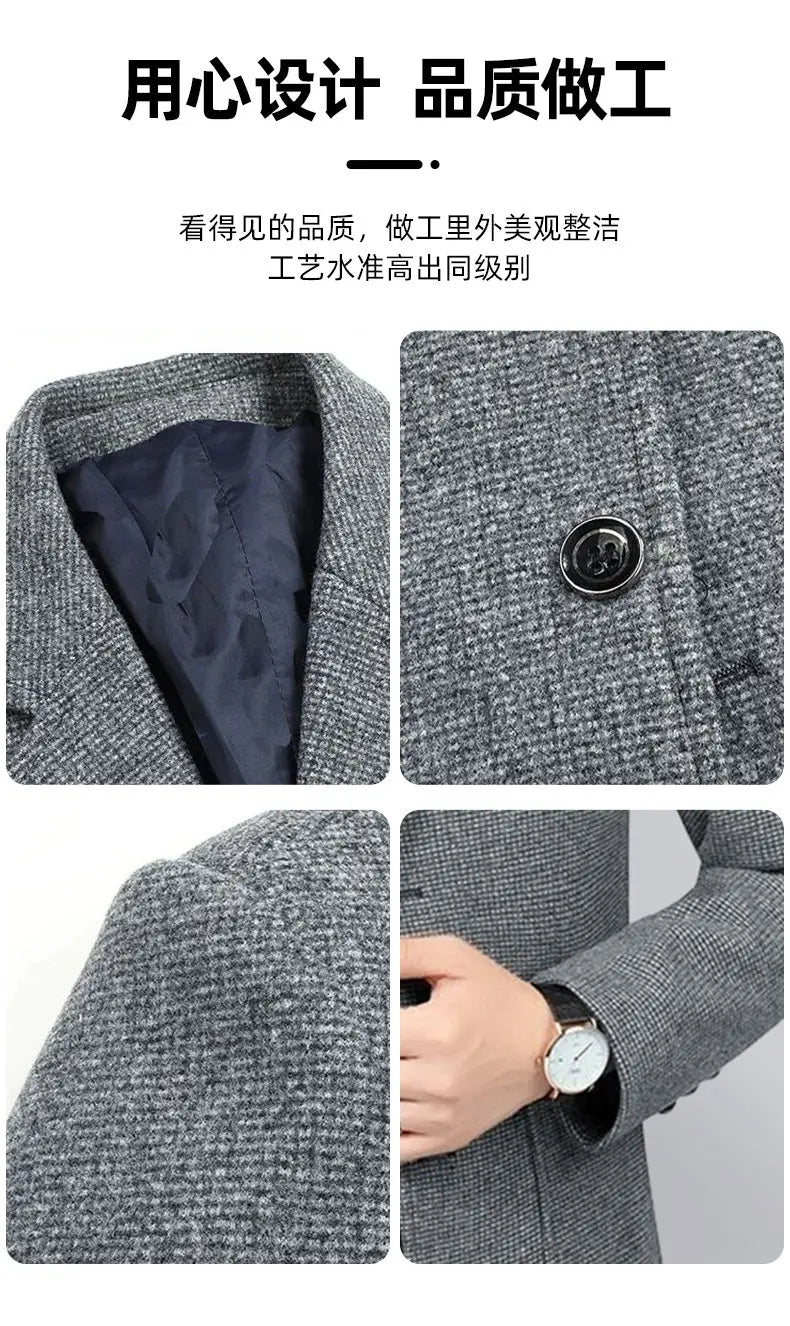 Blazer Men's Business Gentleman Wedding Fashionable Solid Color Best Man, Slimming and Casual Middle-aged and Elderly Blazer