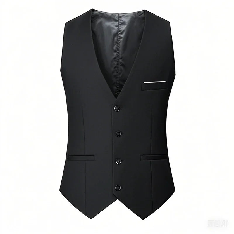 Men's Suit Vest Single Breasted Sleeveless Waistcoat for Weddings and Formal Events