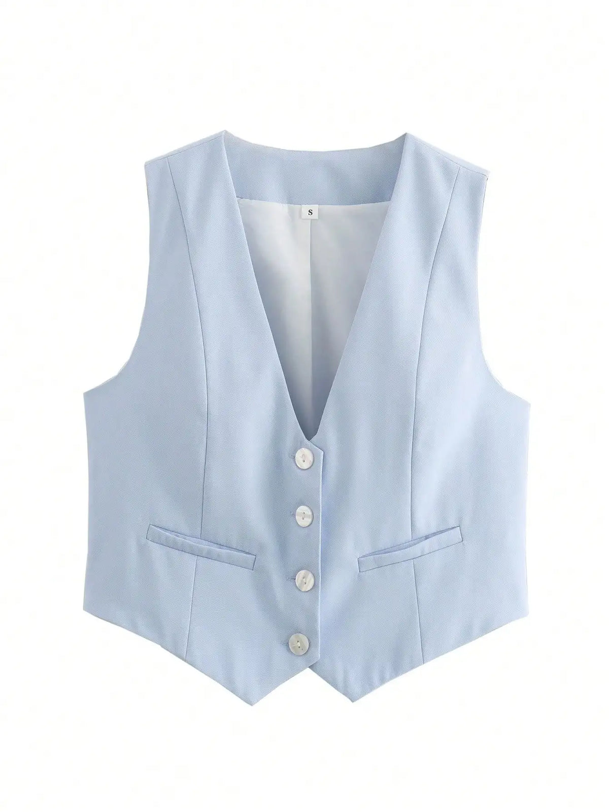 Fashion Women Vest Sleeveless Vests for Women Chic V-Neck Single-Breasted Ladies Elegant White Waistcoat Tops