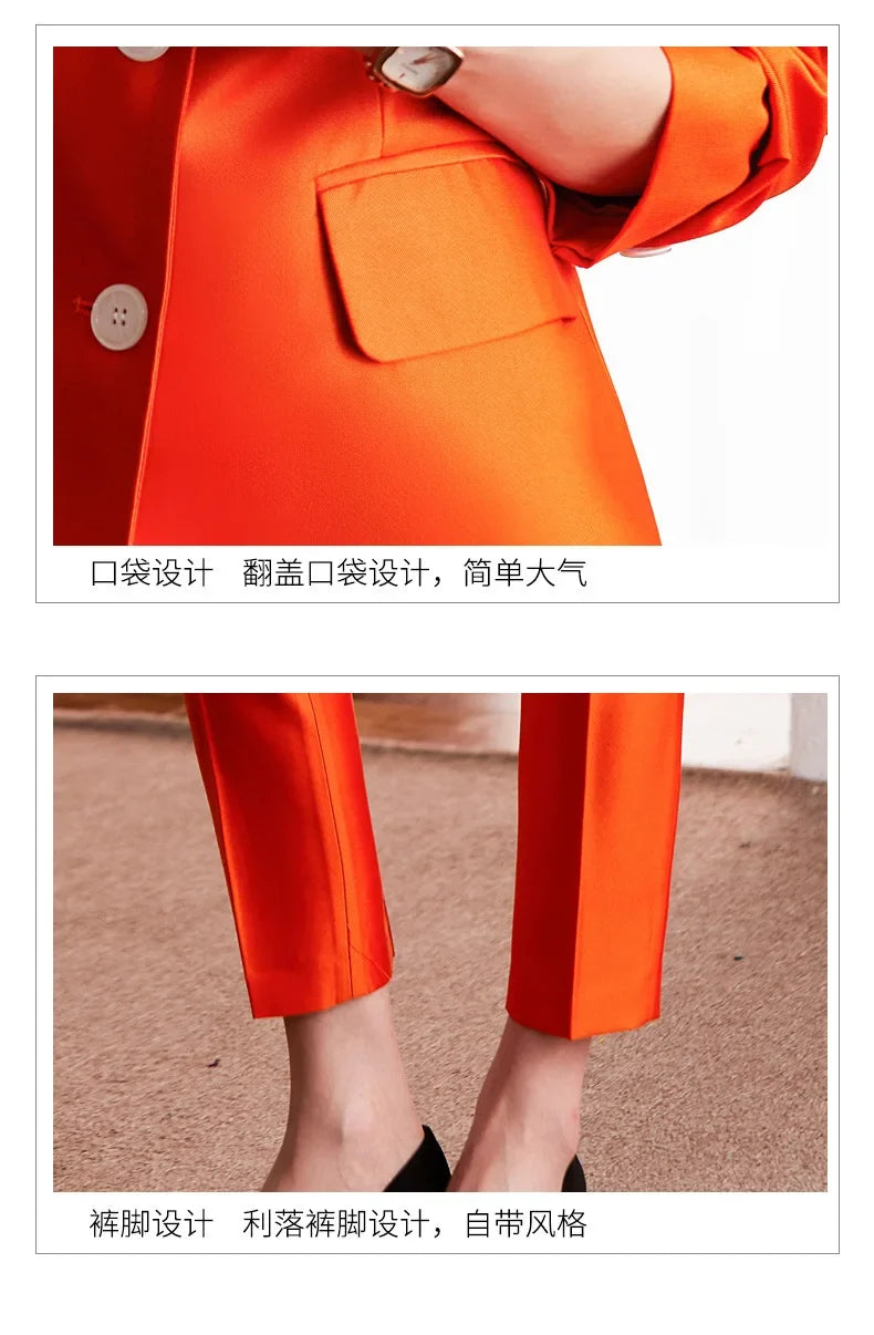 Fashion Elegant Pink High-End Small Business Suit Coat2022Autumn and Winter Elegant Vest Suit Three-Piece Korean Women's Clothin
