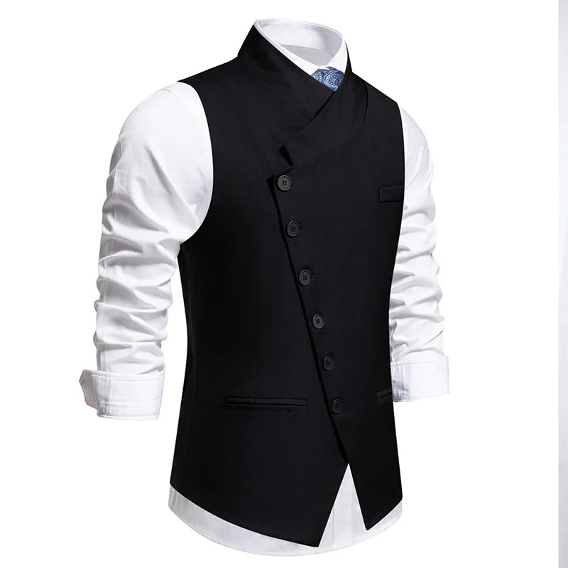 Men's Suit Vest Single Breasted Formal Waistcoat for Men Black Gray Wedding Business