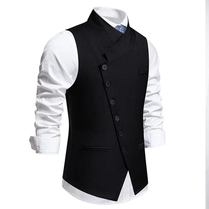 Men's Suit Vest Single Breasted Formal Waistcoat for Men Black Gray Wedding Business
