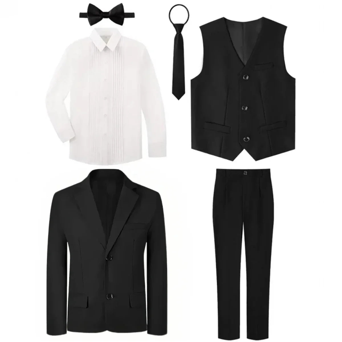 Kids Tuxedo for Boys Suit Set Teenager Wedding Easter Formal Outfit Birthday Party Gift School Performance Photography Blazer