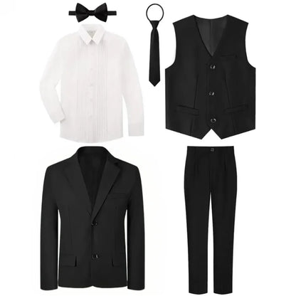 Kids Tuxedo for Boys Suit Set Teenager Wedding Easter Formal Outfit Birthday Party Gift School Performance Photography Blazer