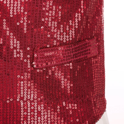 Fashion Women Sleeveless Vests Glittery Sequins Vest Music Festival Clubwear Waistcoat for Jazz Dancing Party Club Costumes