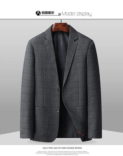 Blazer's New Outdoor Men's Fashion, Sporty and Slimming British Style Business Gentleman's Versatile Wedding Checkered Blazer