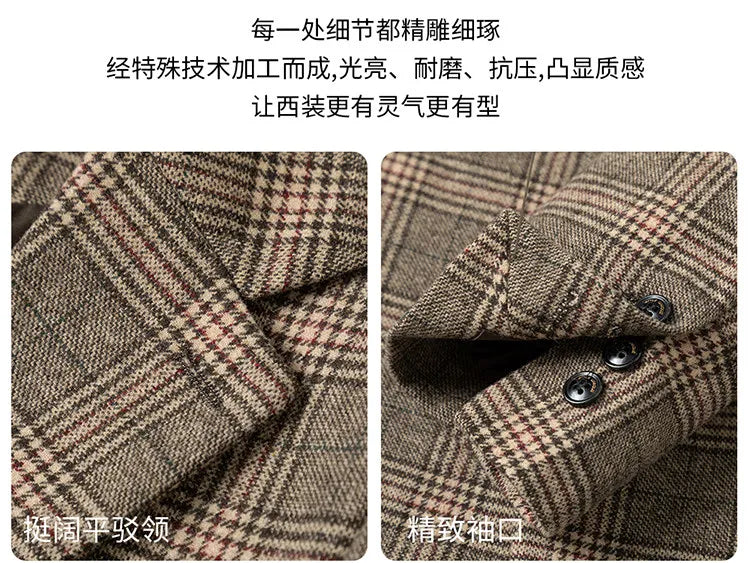High Qualitys 50% Woolen Men's Suit Jacket Autumn Winter Thicken Warm Business Slim Fit Casual Wedding Groom Coats Tailcoat