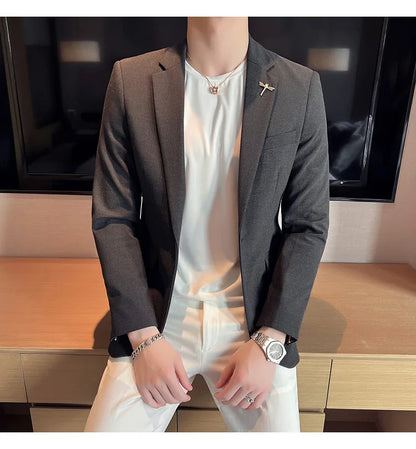 Men's Blazer Suit Jacket – Smart Casual & Business Style – 1 or 2 Button – Wedding & Party