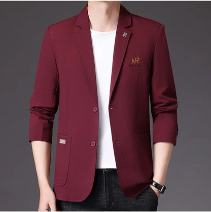 Blazer Men's Fashion Business Outdoor Travel Youth Campus Wedding Versatile Host Shaping Casual Korean Style Thin Style Blazer