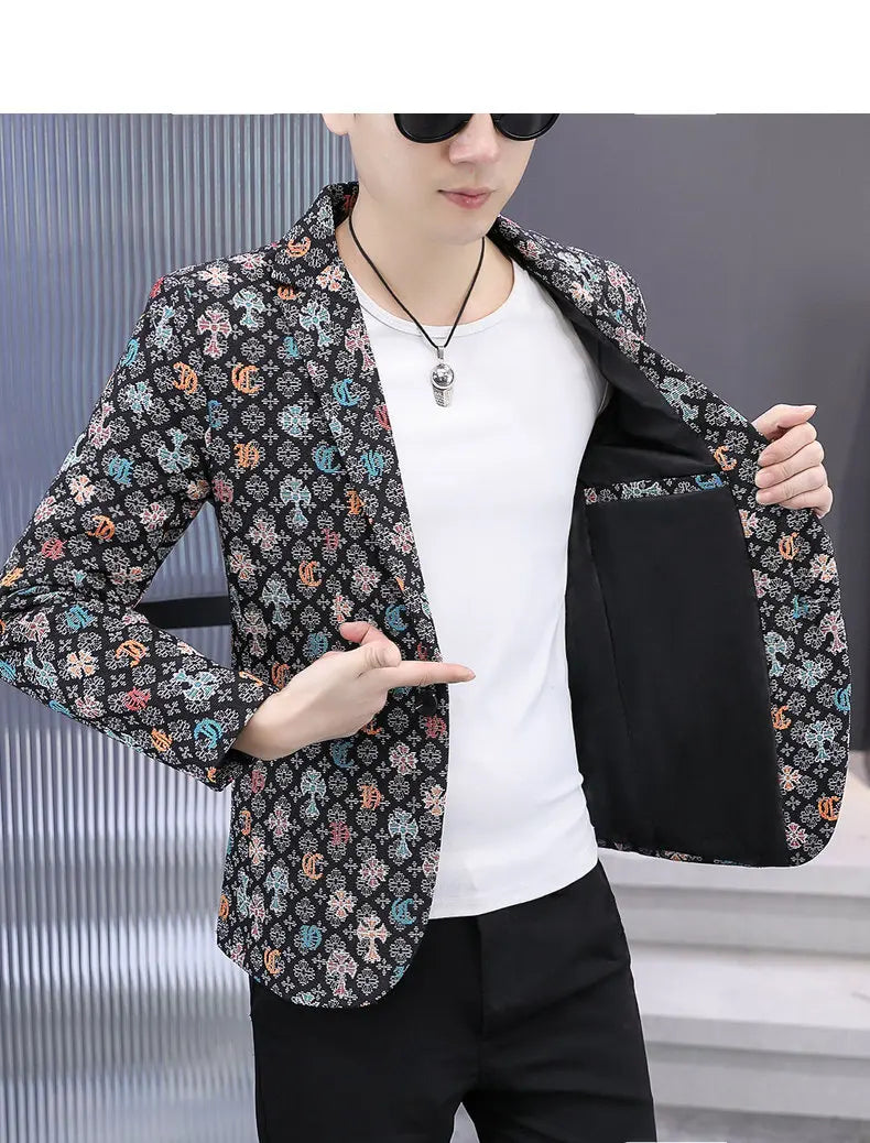 Blazer Men's Fashion Outdoor Travel Gentleman Wedding Slimming Business Versatile Trendy Casual Korean-style Formal Wear Blazer