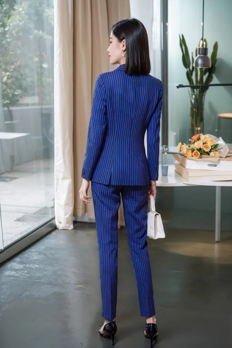 Striped Fashion Women's Suit Set, High Quality Two-Piece Pants + Suit Jacket. New spring/summer 2026