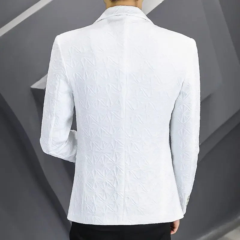 Men's Slim Fit Blazer – Single Button Casual Suit Jacket for Autumn & Winter