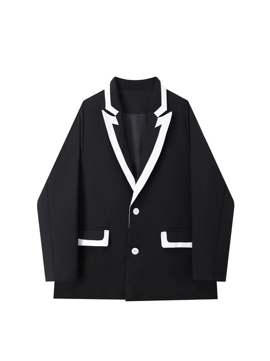 Women Black Gothic Emo Blazer Jacket Vintage Long Sleeve Single Breasted Outerwear Luxury Suit Coat Y2k 2000s Autumn Spring 2025