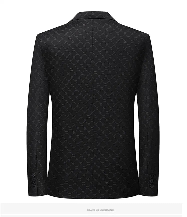 Blazer Fashion Business Handsome Gentleman Korean Version of British Style Casual Slim Solid Color Wedding Work Plaid Blazer