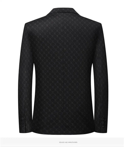 Blazer Fashion Business Handsome Gentleman Korean Version of British Style Casual Slim Solid Color Wedding Work Plaid Blazer