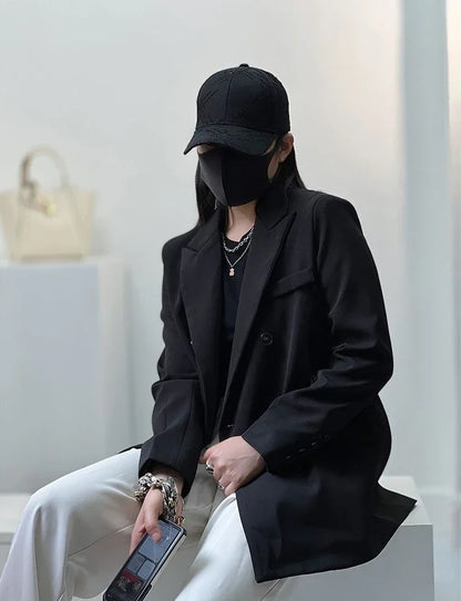 Clothes Jacket Brown Over Coats for Women Black Blazer Woman Dress Outerwears Loose Long Solid on Promotion Sale 2025 Autumn New