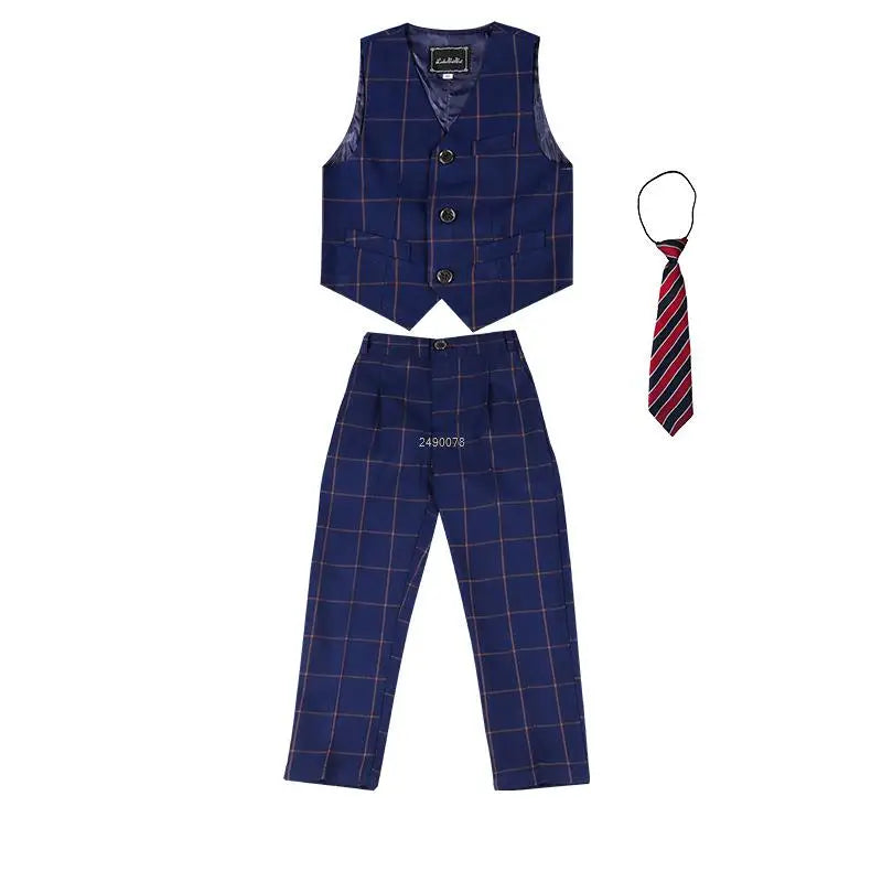 Children 2 Year Birthday Party Wedding Wear Suit For Boys Gentleman Kids Violin Dance Show Set Child Performence Tuxedo Dress