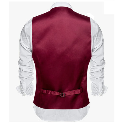 Men's Satin Vest Slim Fit Single-Breasted Waistcoat for Weddings and Formal Occasions