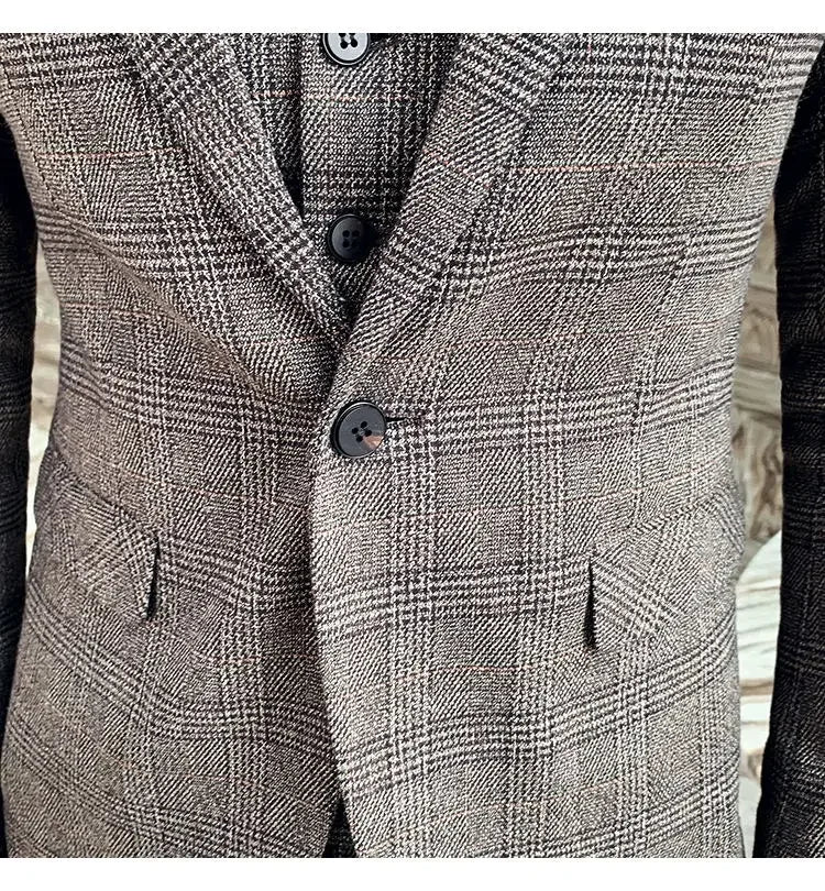 Men's Hemp Linen Suit (Blazer + Pants) – Smart Casual British Style for Business, Wedding & Everyday Wear