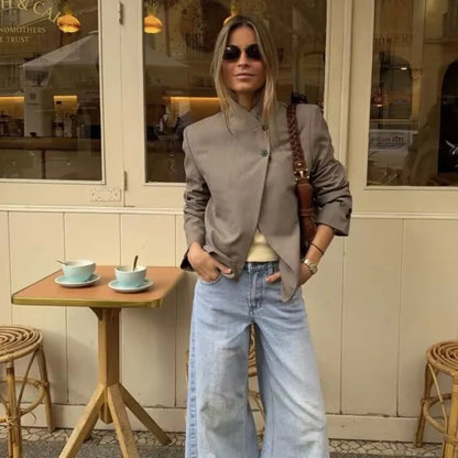 Blazers Spring Women's 2026 New Jackets Fashion Youth Elegant Office Blazers Blouse Chic Spring Travel Holiday Street Blazers