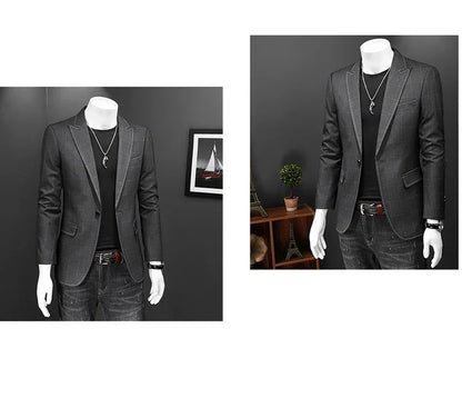 Top Quality Luxury Plaid Business Slim Fit Men Blazer Jacket 2024 Spring Autumn Casual Blazers For Men Elegant Dress Suit Jacket