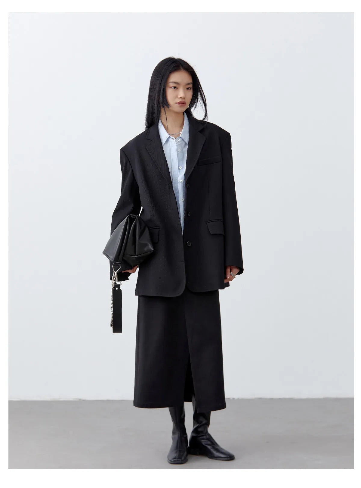 Fashion Women Woolen Blazers Solid Loose Casual Single-breasted Twill Suit Coat Office Ladies Jacket Spring Summer 2026