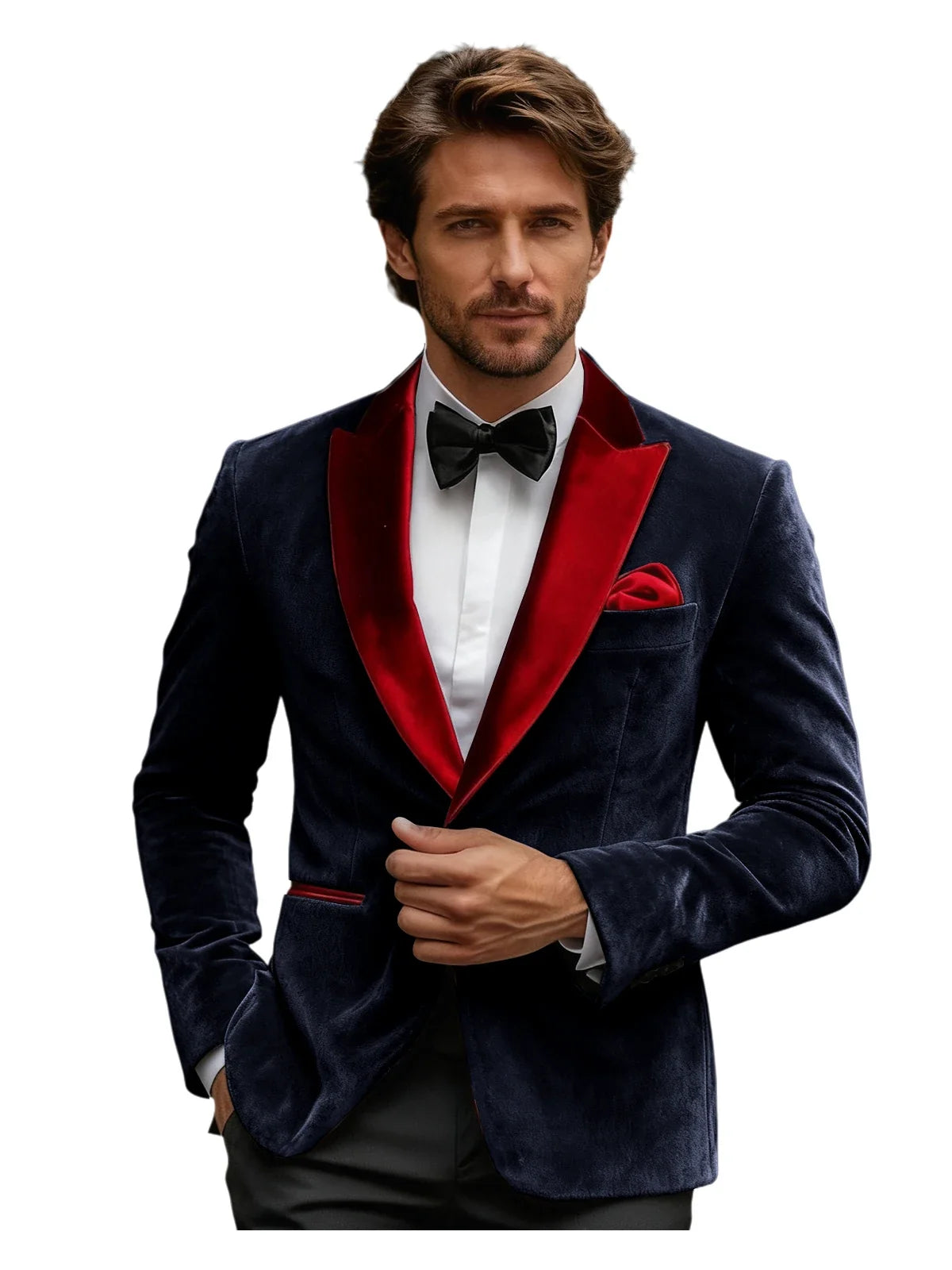 Luxury Burgundy Velvet Men's Blazer Suits Single Breasted Black Shawl Lapel Slim Fit Men Sport Coats Formal Wedding Groom Jacket