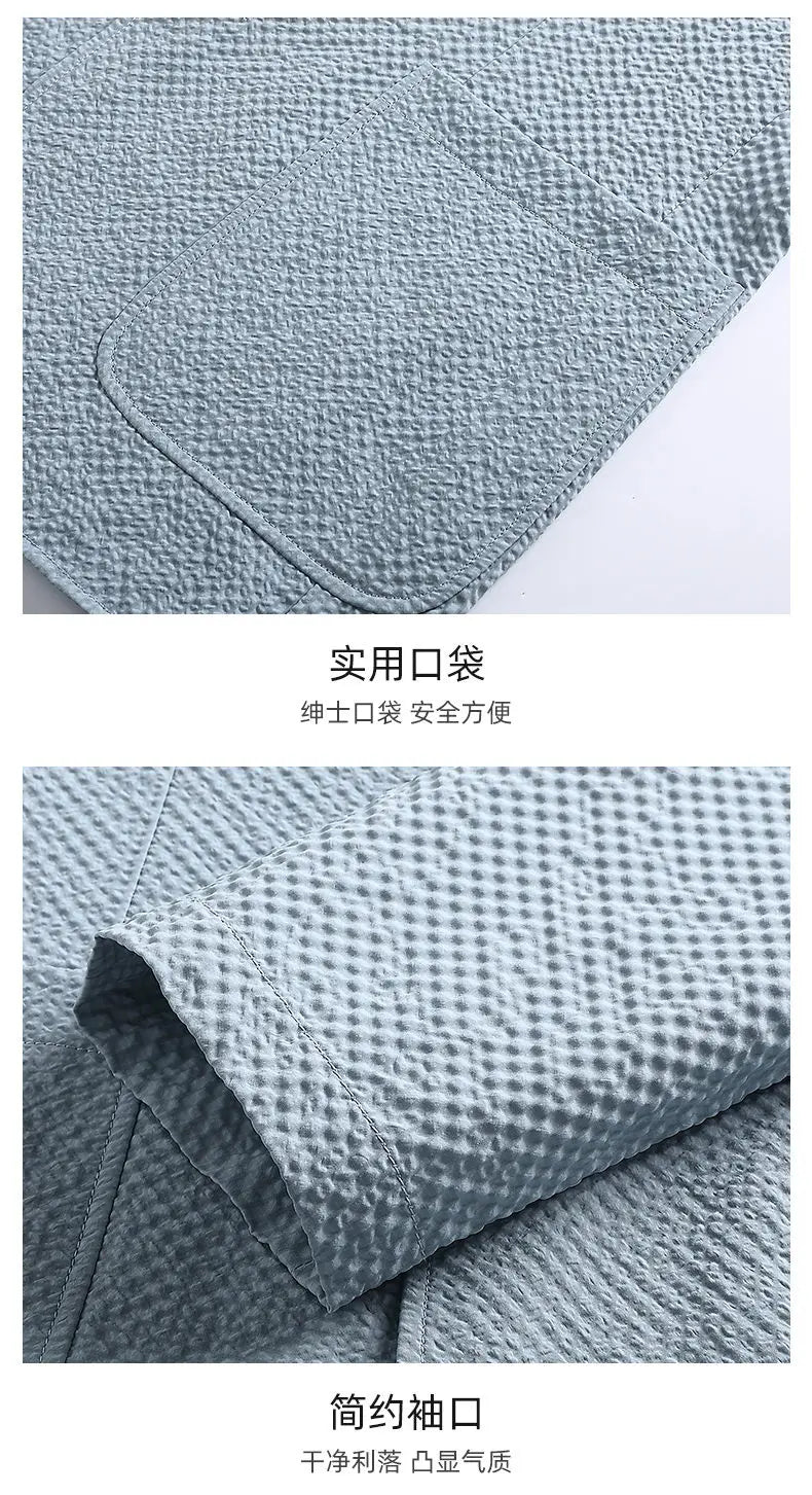 2026 Sun Protection Lightweight Blazer - Fashionable Business Outdoor Travel Wedding Casual Korean Men's Bubble Weave Blazer