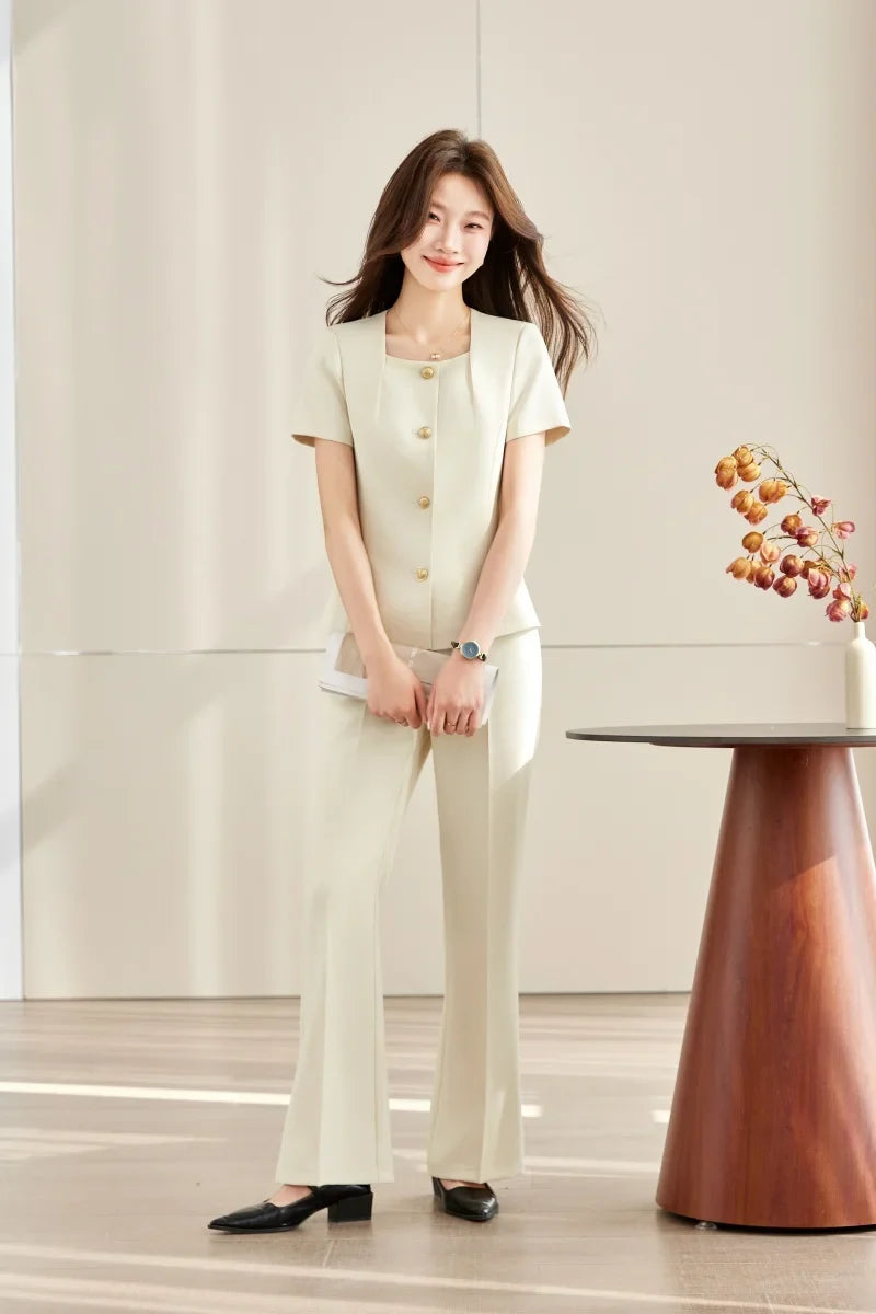 Fashionable professional women's clothing, two-piece jacket+pants, exquisite elegant, 2026 spring/summer new collection