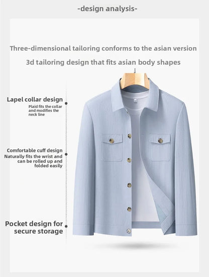 Outdoor Linen Men Jacket Fashionable and Casual for Camping, Fishing, Hiking, Driving and Photography Trips, Lightweight Jacket