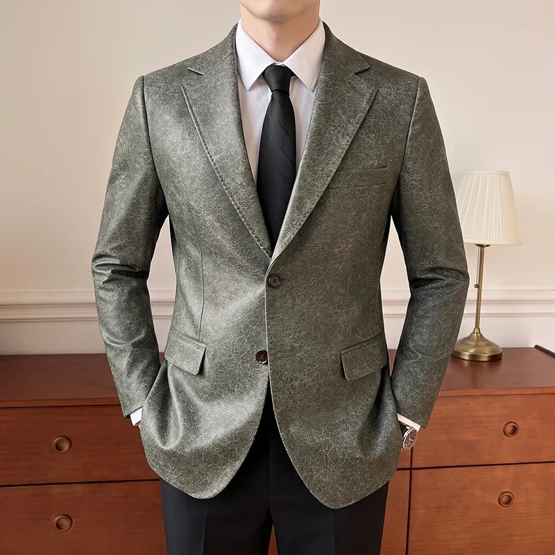 Men's Smart Casual Blazer Single Breasted Slim Fit Full Sleeve Business Formal Jacket