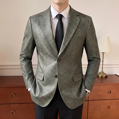 Men's Smart Casual Blazer Single Breasted Slim Fit Full Sleeve Business Formal Jacket