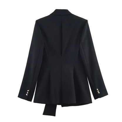 Lady Elegant Sashes-Buckle Blazer 2026 New Spring Trendy Commute Blazer Women High Street Fashion Dinner Dating Blazer
