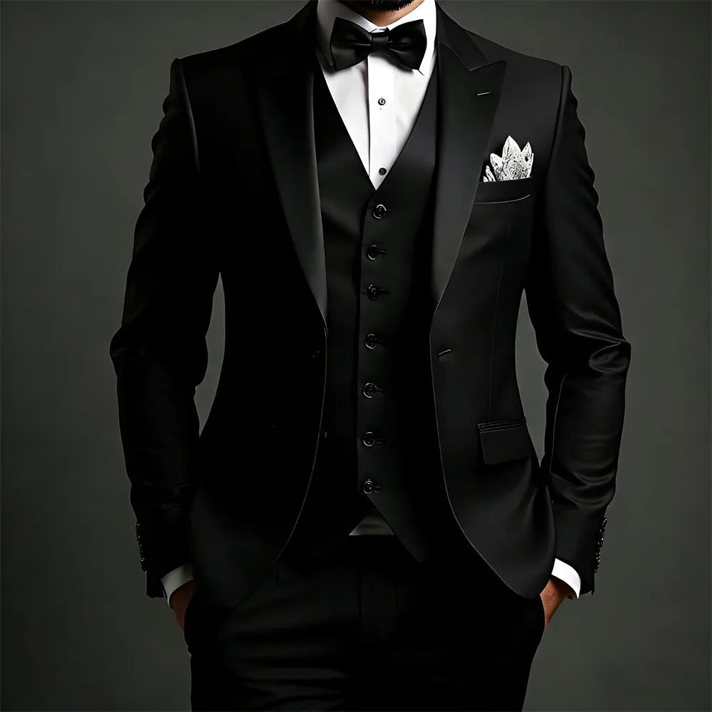 Men's 3-Piece Slim Fit Formal Suit for Weddings, Office & Events – Jacket, Vest & Pants