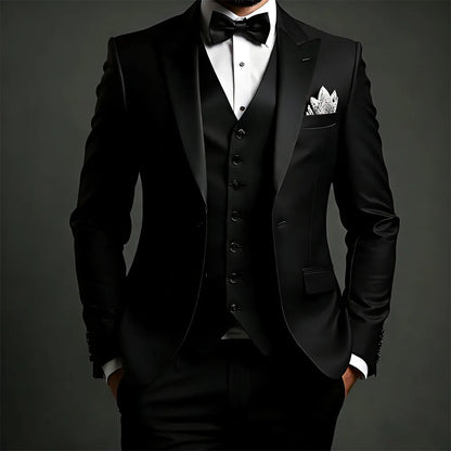 Men's 3-Piece Slim Fit Formal Suit for Weddings, Office & Events – Jacket, Vest & Pants