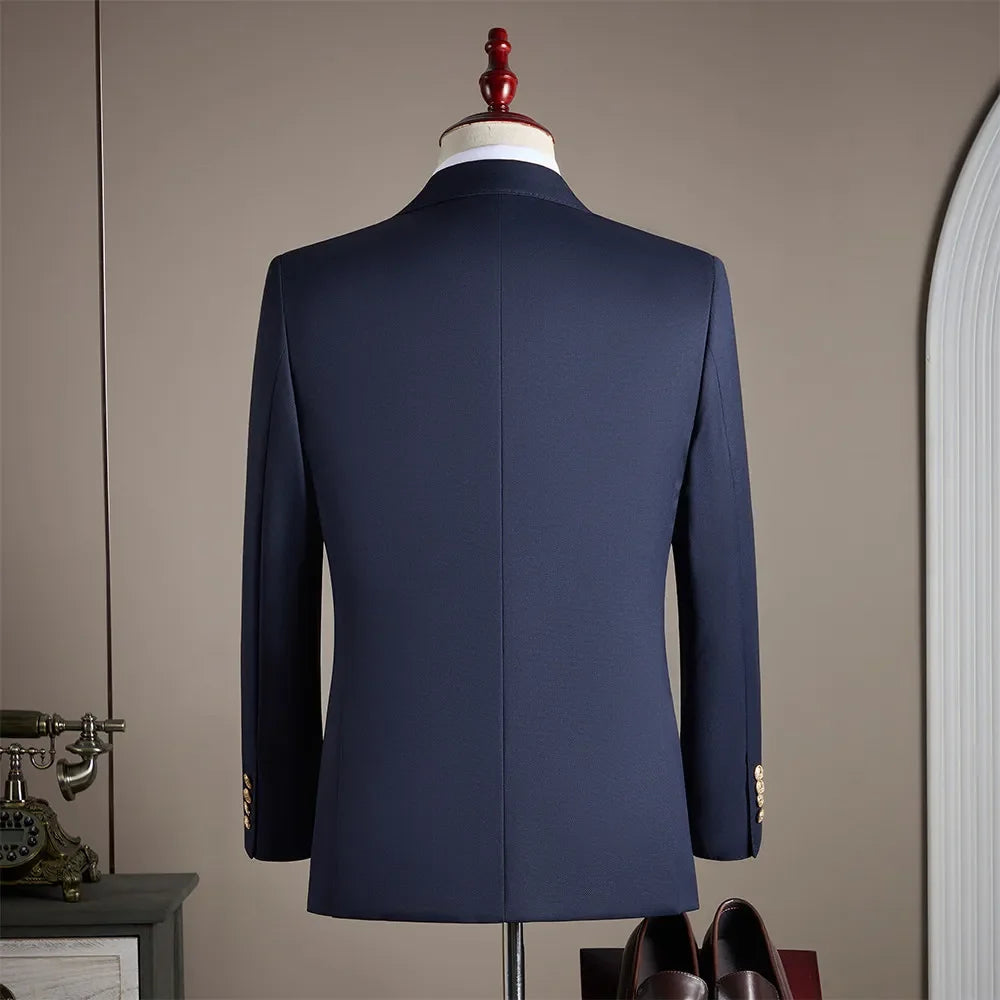 High-end men's wedding party casual suit set - a stylish and fashionable two-piece set for business and casual wear.