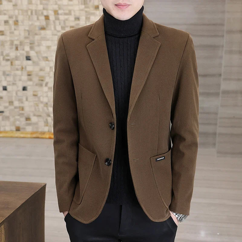 Blazer  New Stylish and Slimming Middle-aged Business Casual Solid-color Wedding Banquet Host Men Outdoor Performance Blazer